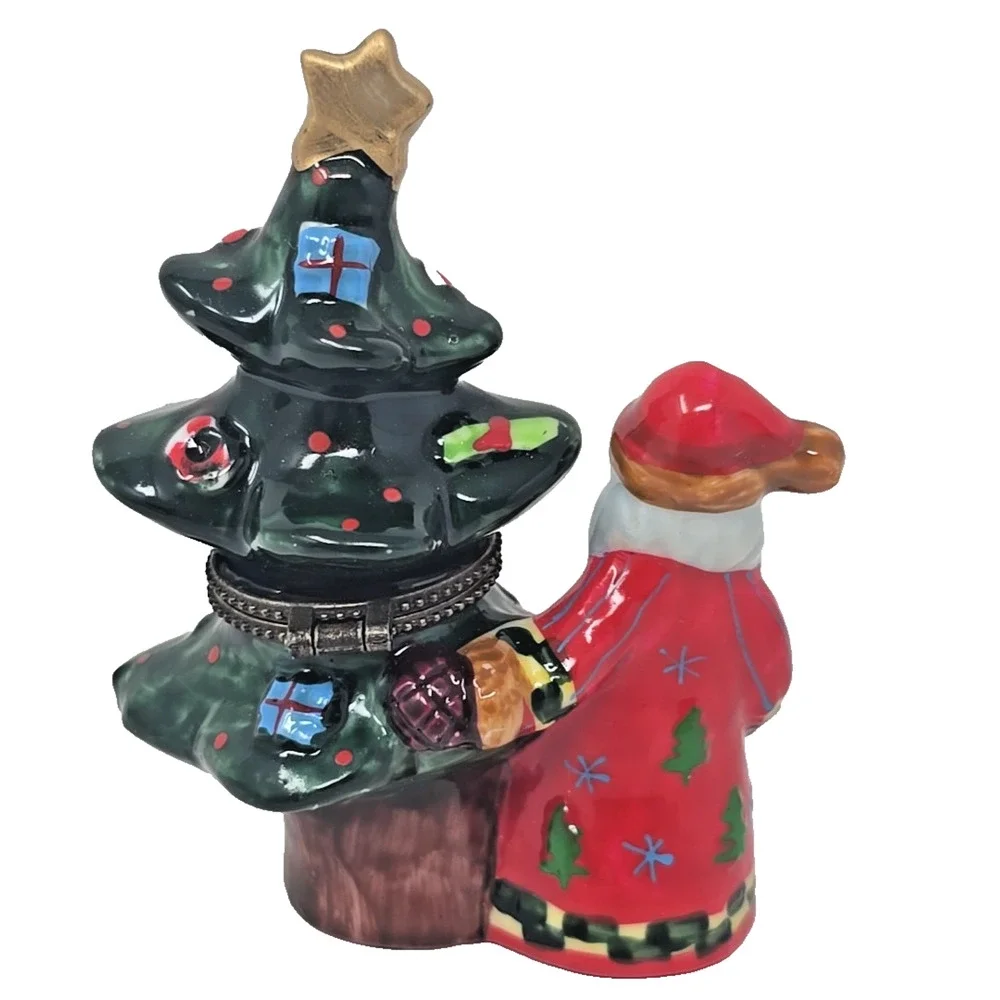 Vintage Ceramic Hinged Trinket Box Holiday Decoration PB194